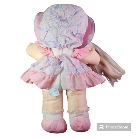 2/$30 Vintage 1992 Fisher Price Puffalump Kids Pink Soft Doll Dress Blonde Baby - Picture 4 of 9